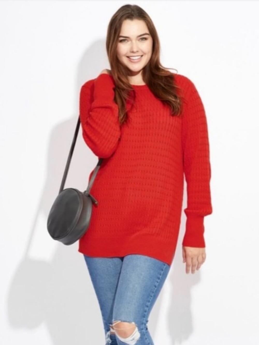 Pact Organic Cotton Red Cable knit Crew Neck Sweater M